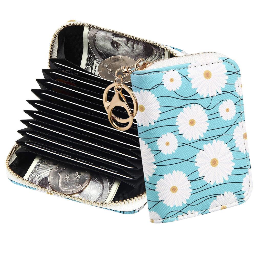 2119 RFID Credit Card Holder-Print Accordian Card Case with Keychain